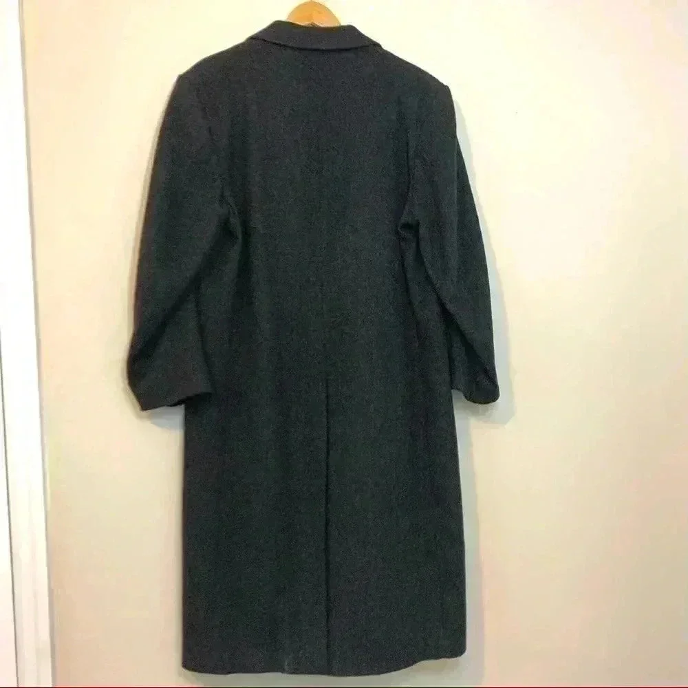 Vintage Nordstrom dark grey wool overcoat - Picture 5 of 9
